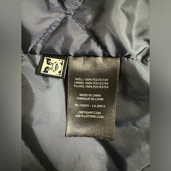 OBEY Sanders Coaches Regular Fit Jacket Dusty Navy Size Large - Picture 8 of 10